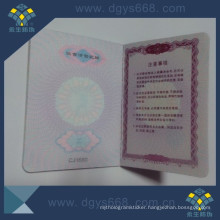 Anti-Counterfeiting Hologram Booklet with Intaglio Printing